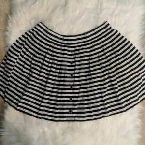 Candie's black and white stripe skirt with buttons